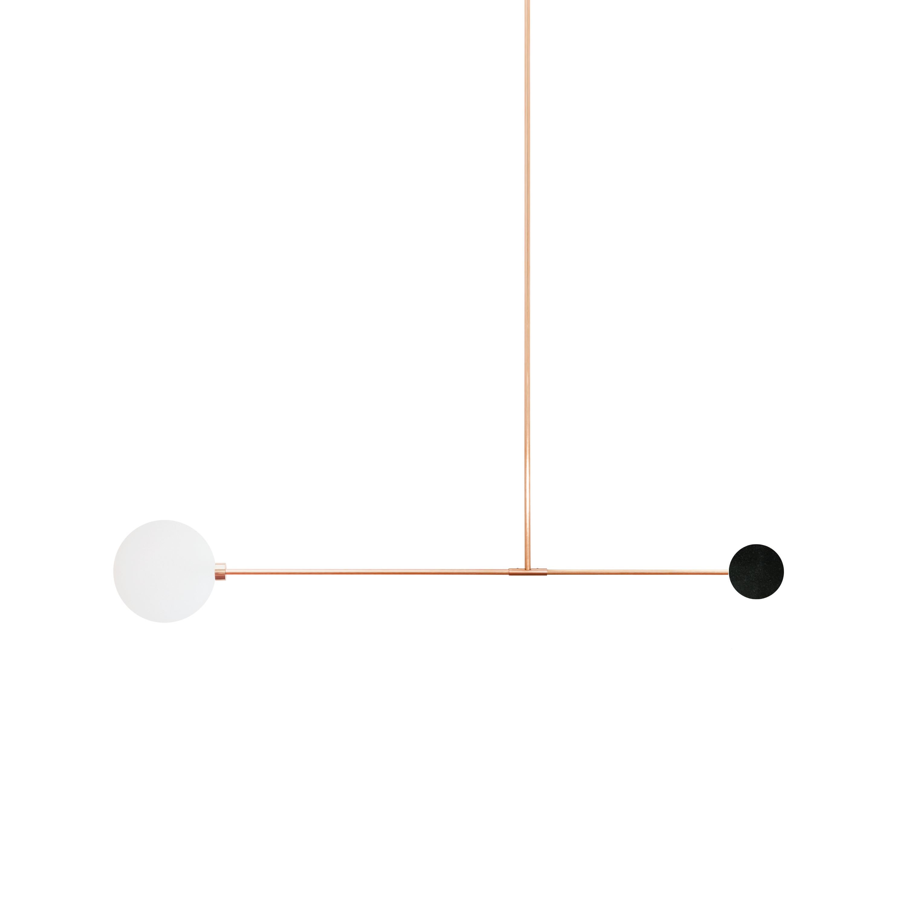 Modern Copper/White Marble Linea Disc Light by Atris