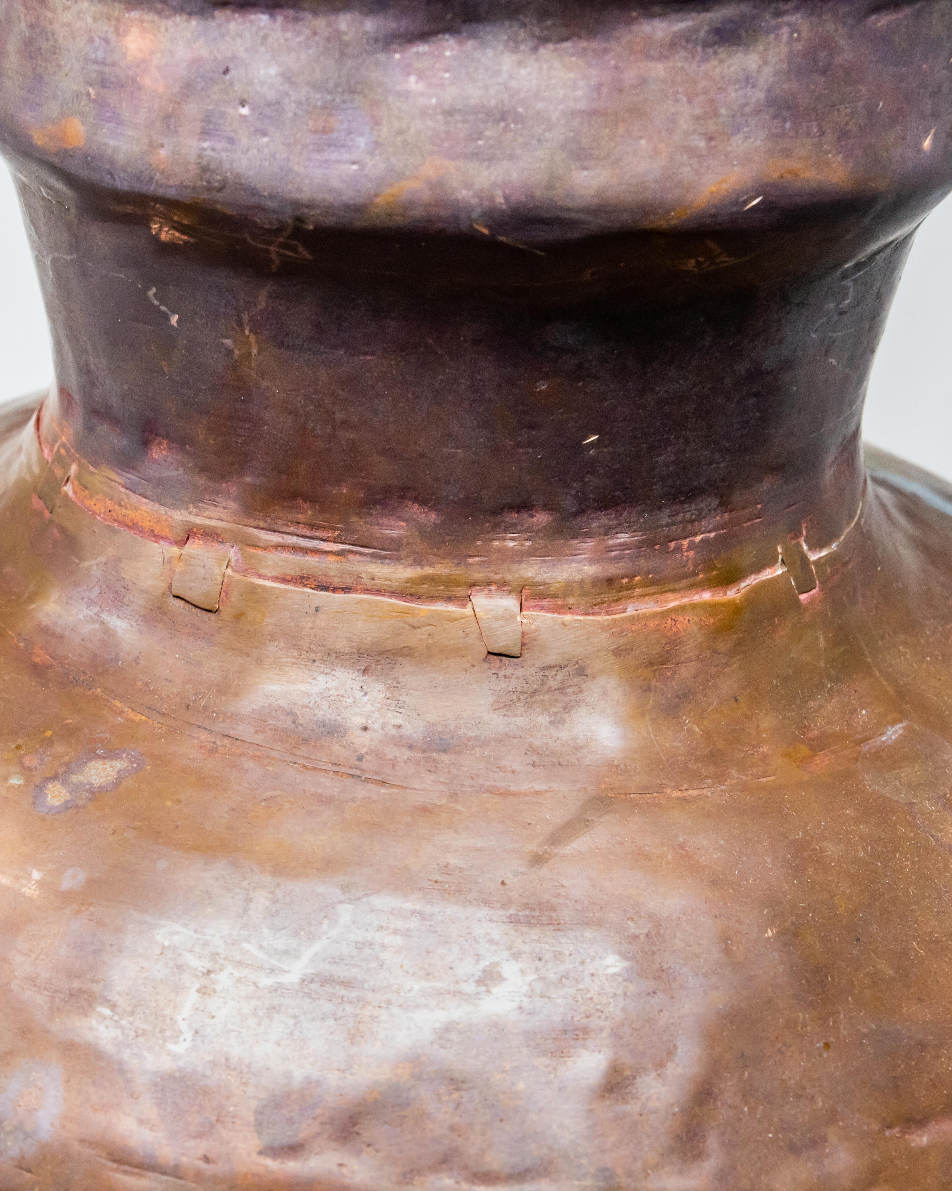 Copper Wine Vessel, 19th Century In Distressed Condition For Sale In Cookeville, TN
