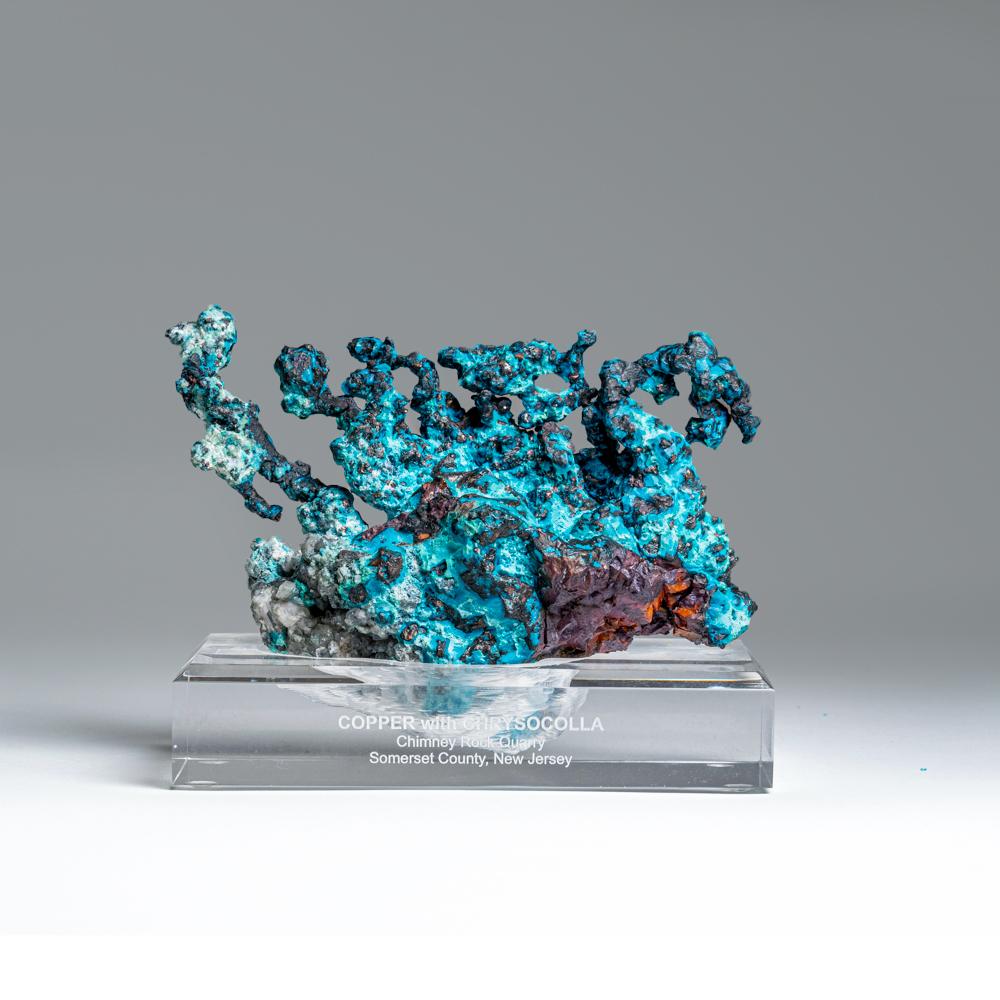 American Copper with Chrysocolla from Chimney Rock Quarry, Somerset County, New Jersey For Sale