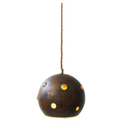 Copper & Amber Glass Bubble Pendant Lamp by Nanny Still for RAAK, Finland, 1960s