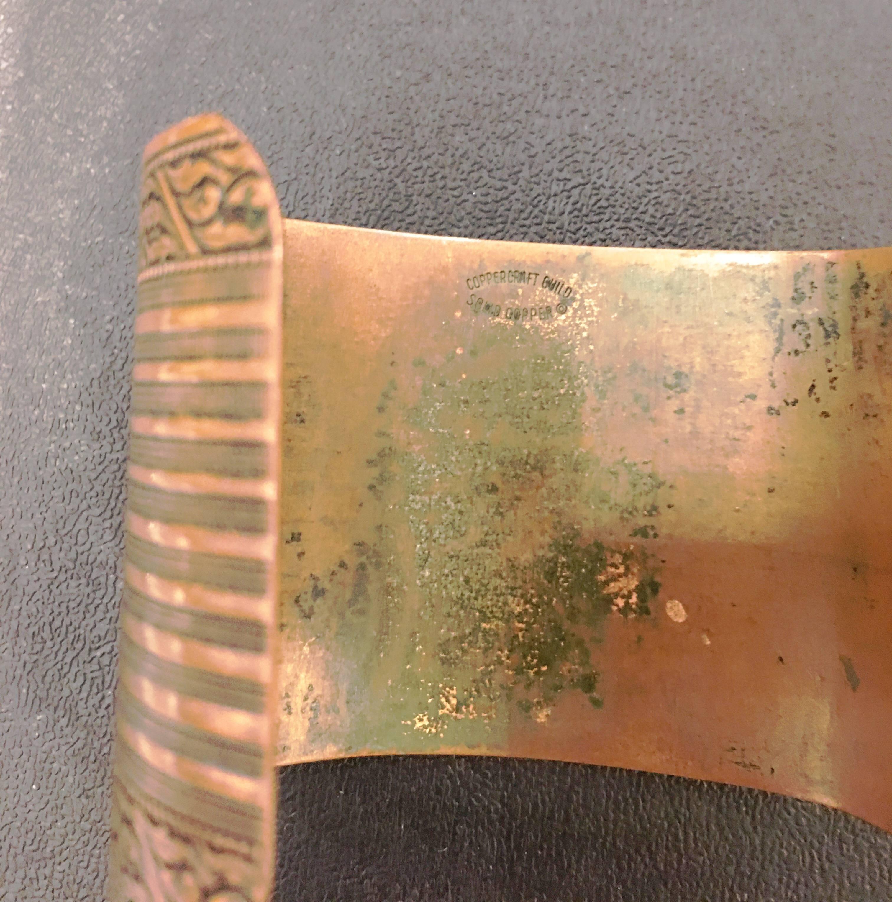 Coppercraft Guild Unique Copper Imprint Cuff For Sale 3