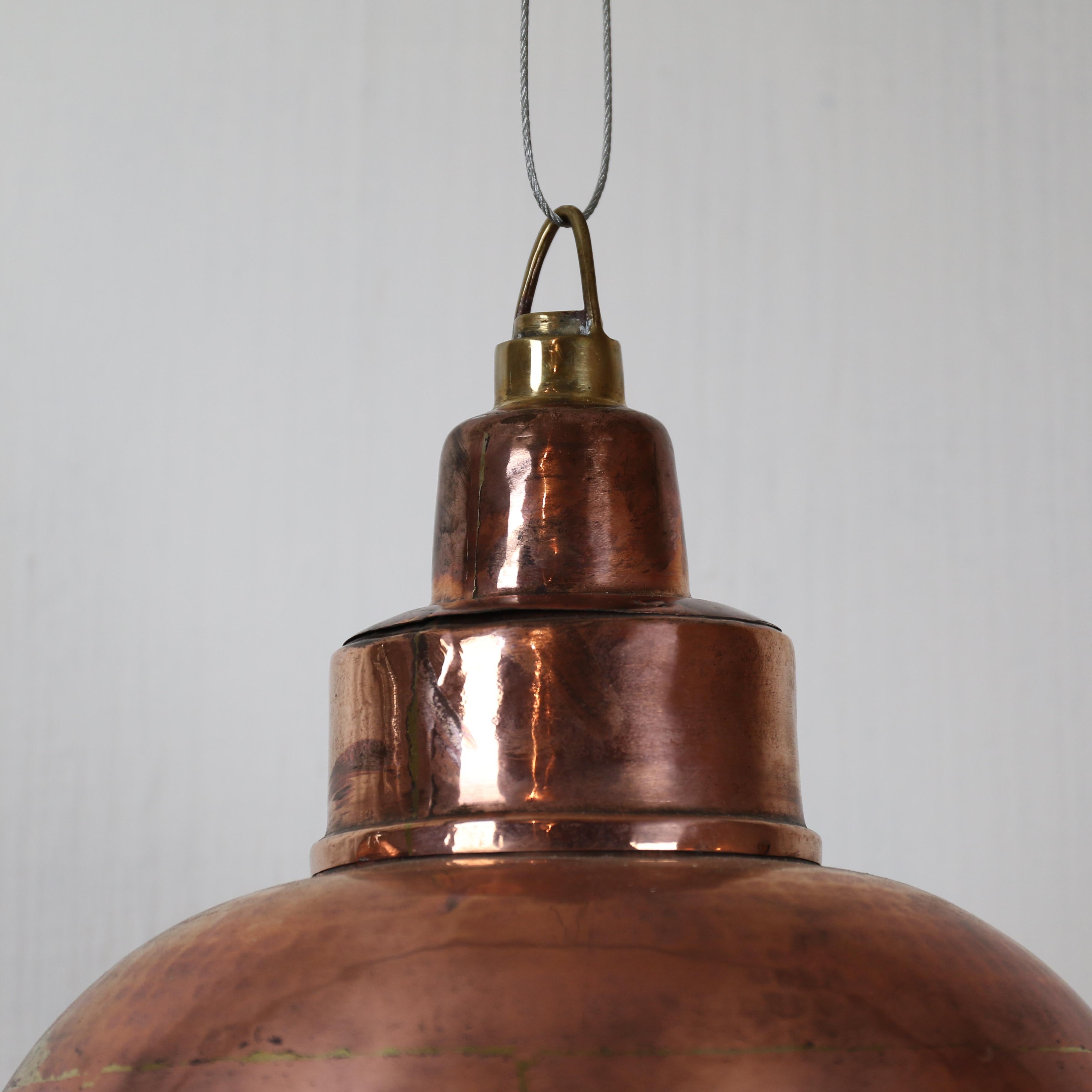 Industrial Coppered Brass Ceiling Light