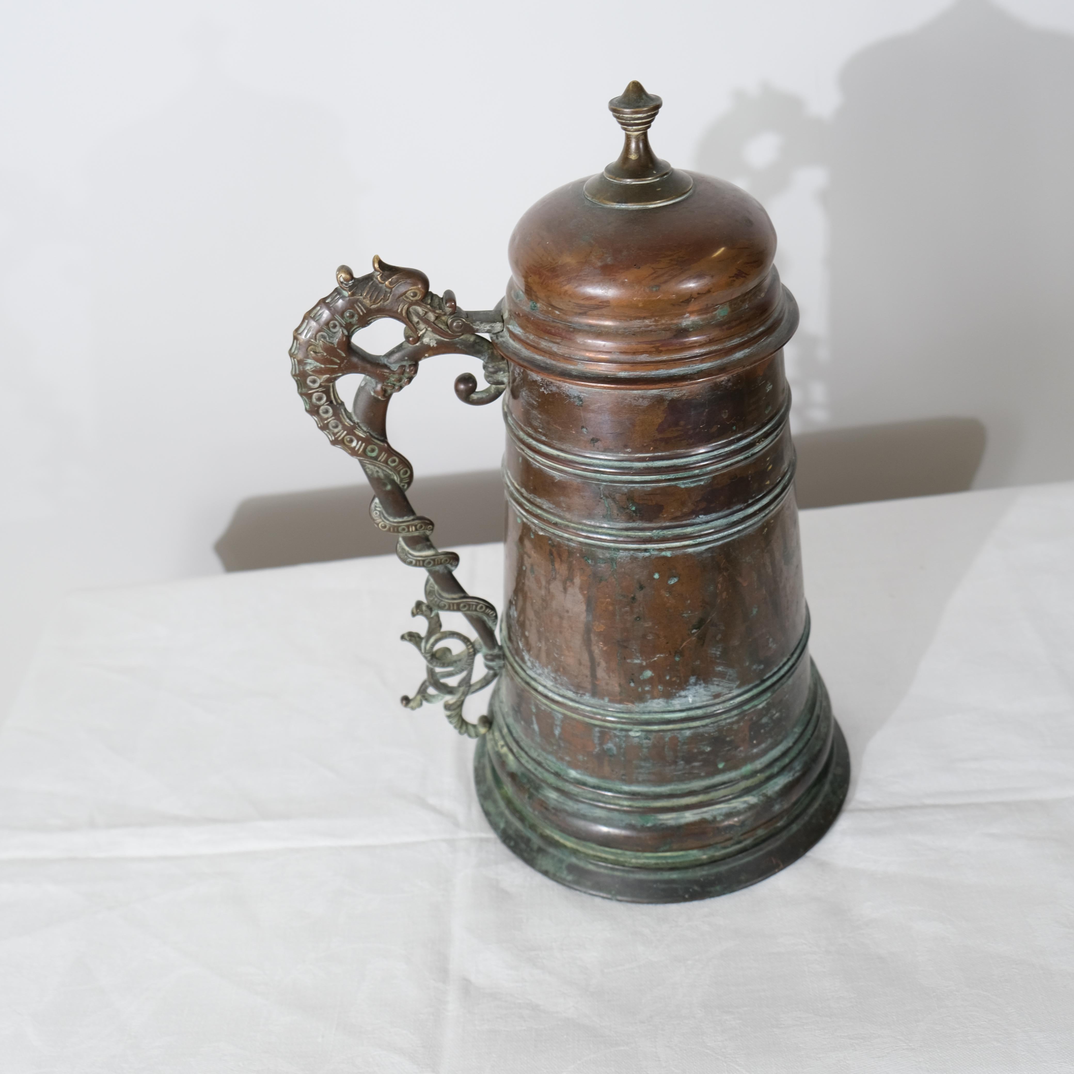 Brocca di rame in stile vichingo forn nordico realizzata nel 1908 da B Beskow in vendita 6