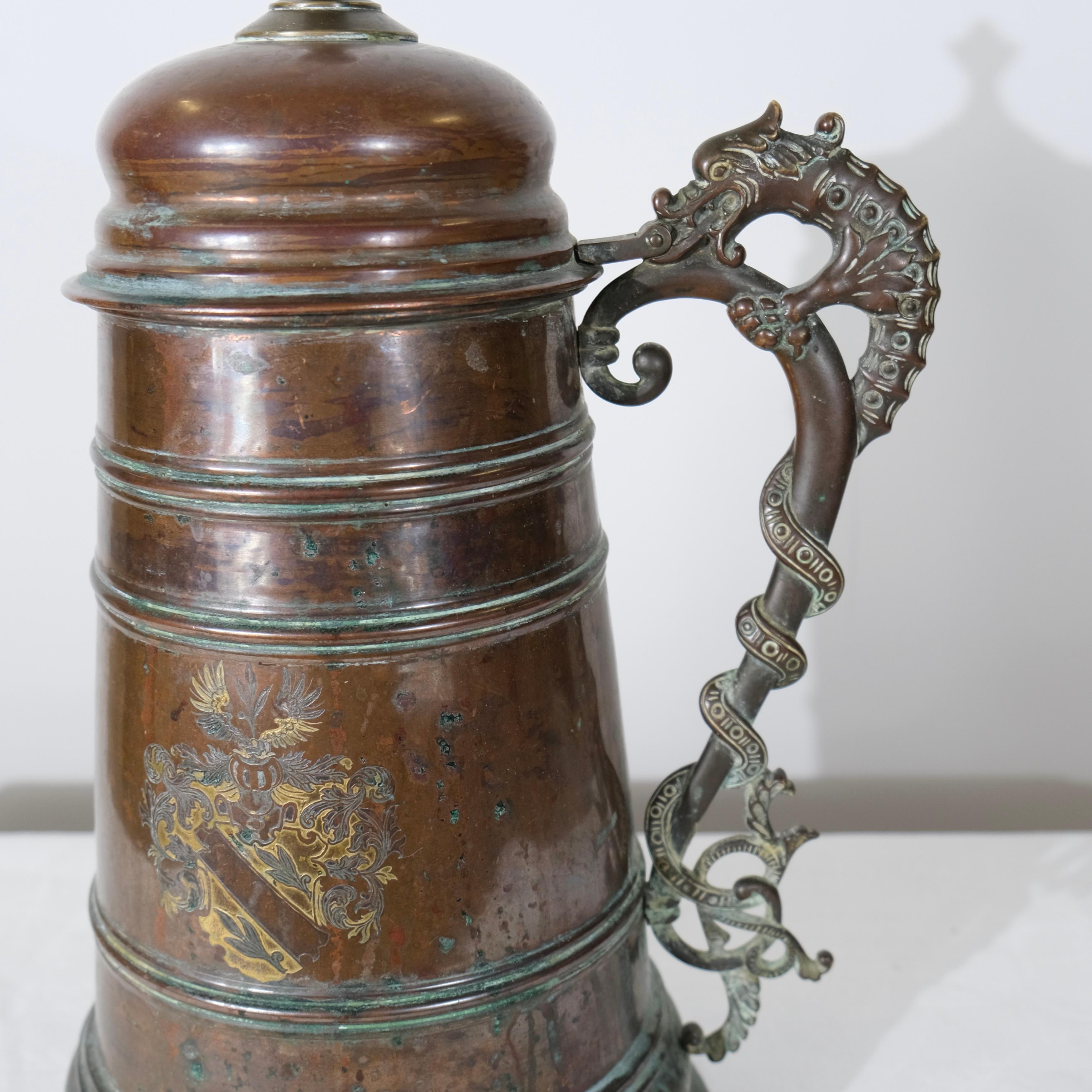 Svedese Brocca di rame in stile vichingo forn nordico realizzata nel 1908 da B Beskow in vendita