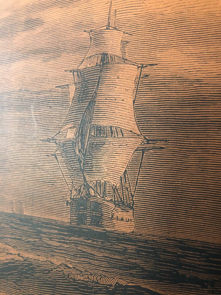 Copperplate Engraving "Fisherman In Their Return" Jakob Hägg by