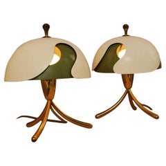 Coppia di lampade da tavolo, design di Angelo Lelii, Italia