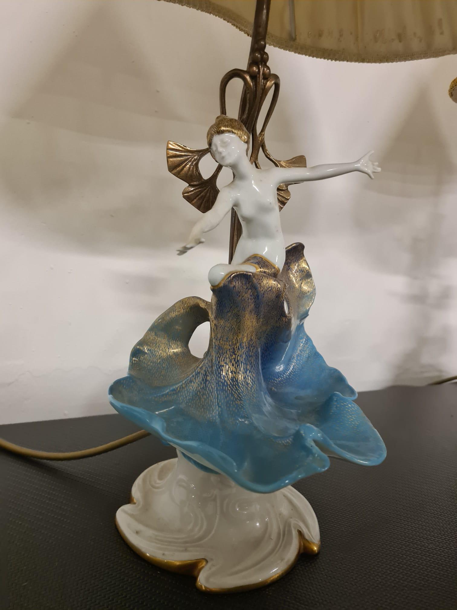 Paire de lampes de table en porcelaine Mangani Florence en vente 5