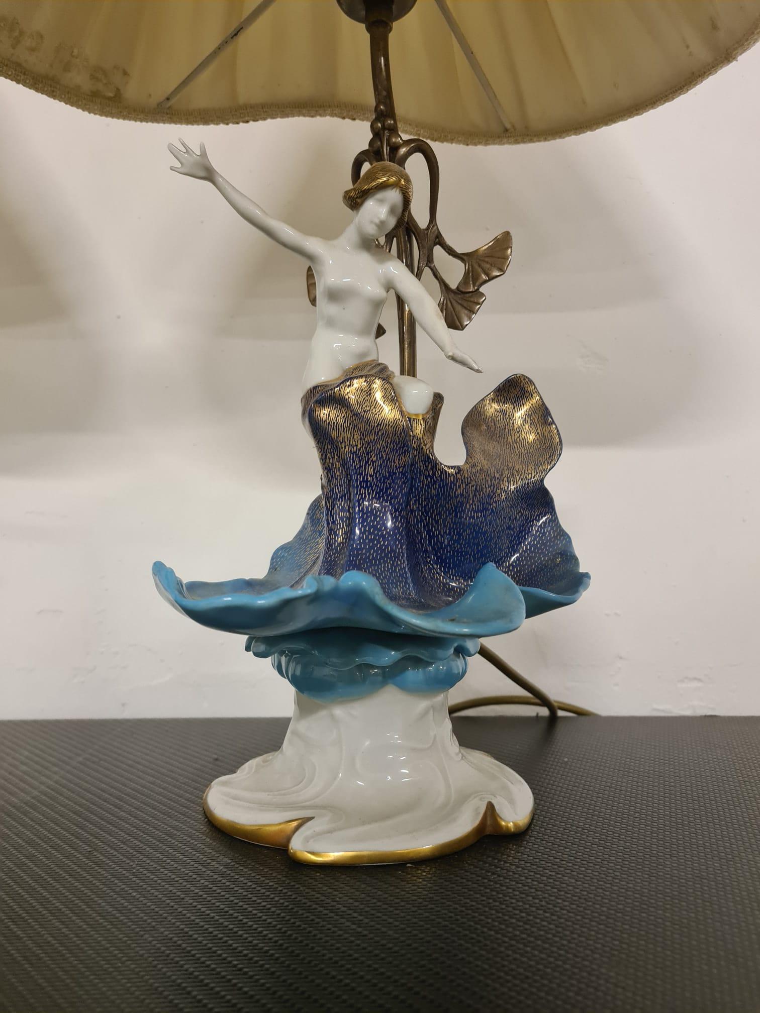 Late 20th Century Paire de lampes de table en porcelaine Mangani Florence en vente