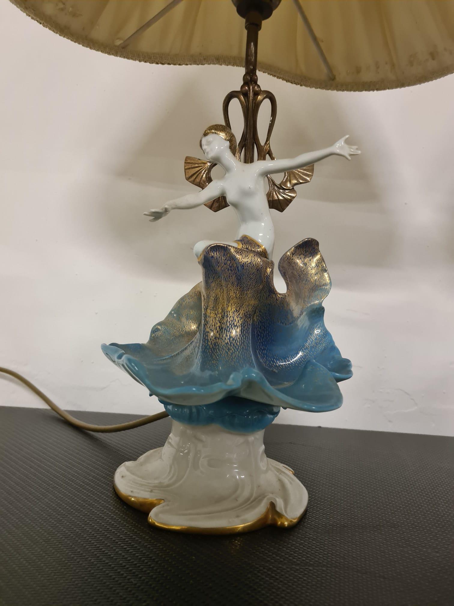 Bronze Paire de lampes de table en porcelaine Mangani Florence en vente