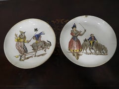 Coppia Alzate Società Ceramiche Richard in Terraglia Serie "Pagliacci" fein 800