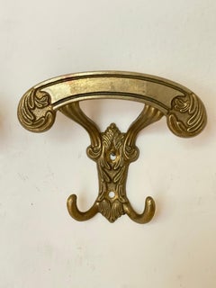 Pair of golden brass coat racks - Classic Italian design, 1970s