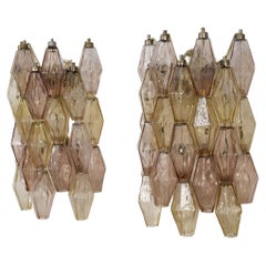 Pair of wall sconces by Paolo Venini "Poliedri" series, Italy, 1960s.
