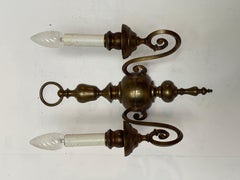 Pair of bronze wall sconces 1960s Italian