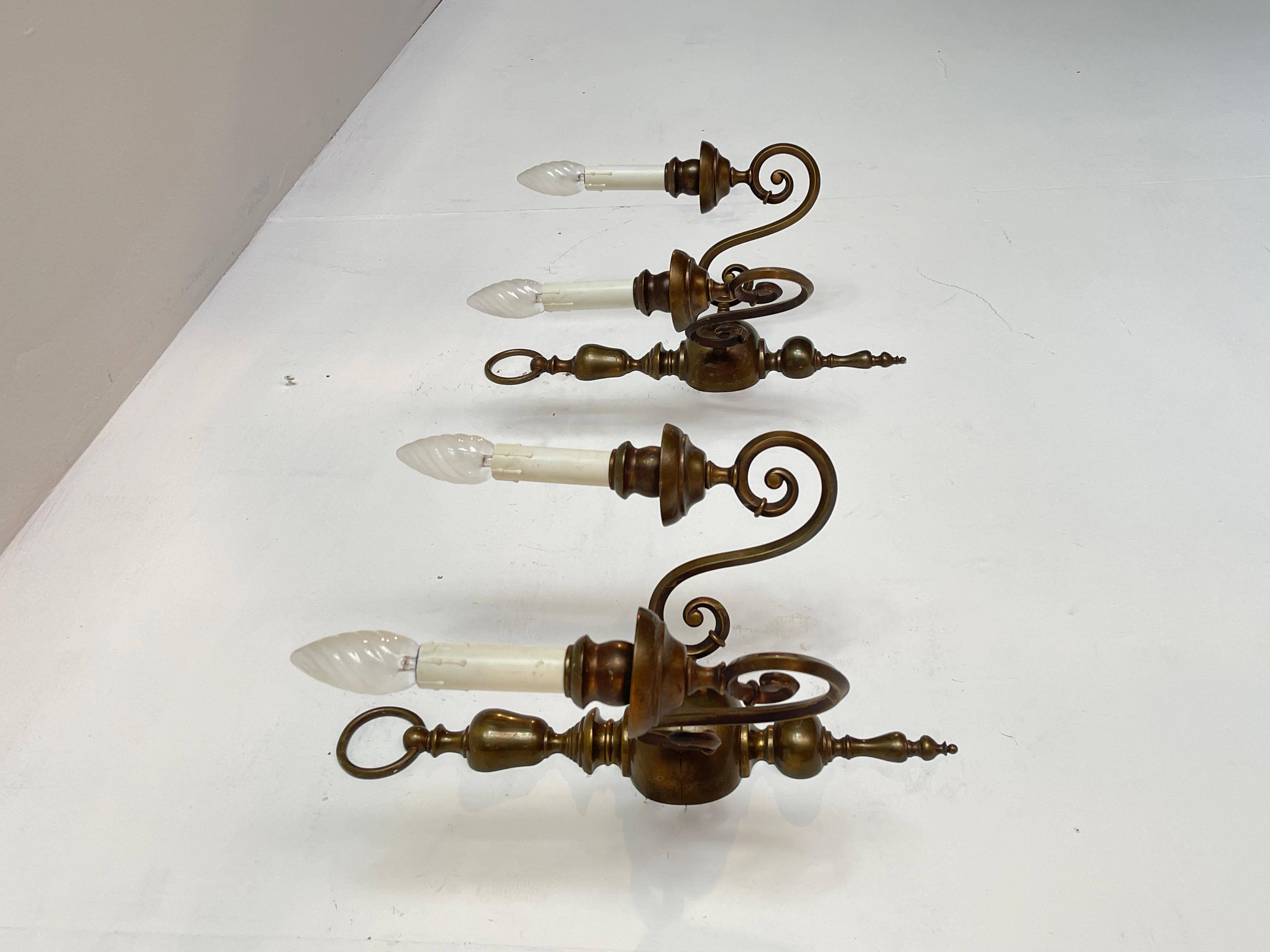 20th Century Coppia applique in bronzo anni '60 italian in vendita