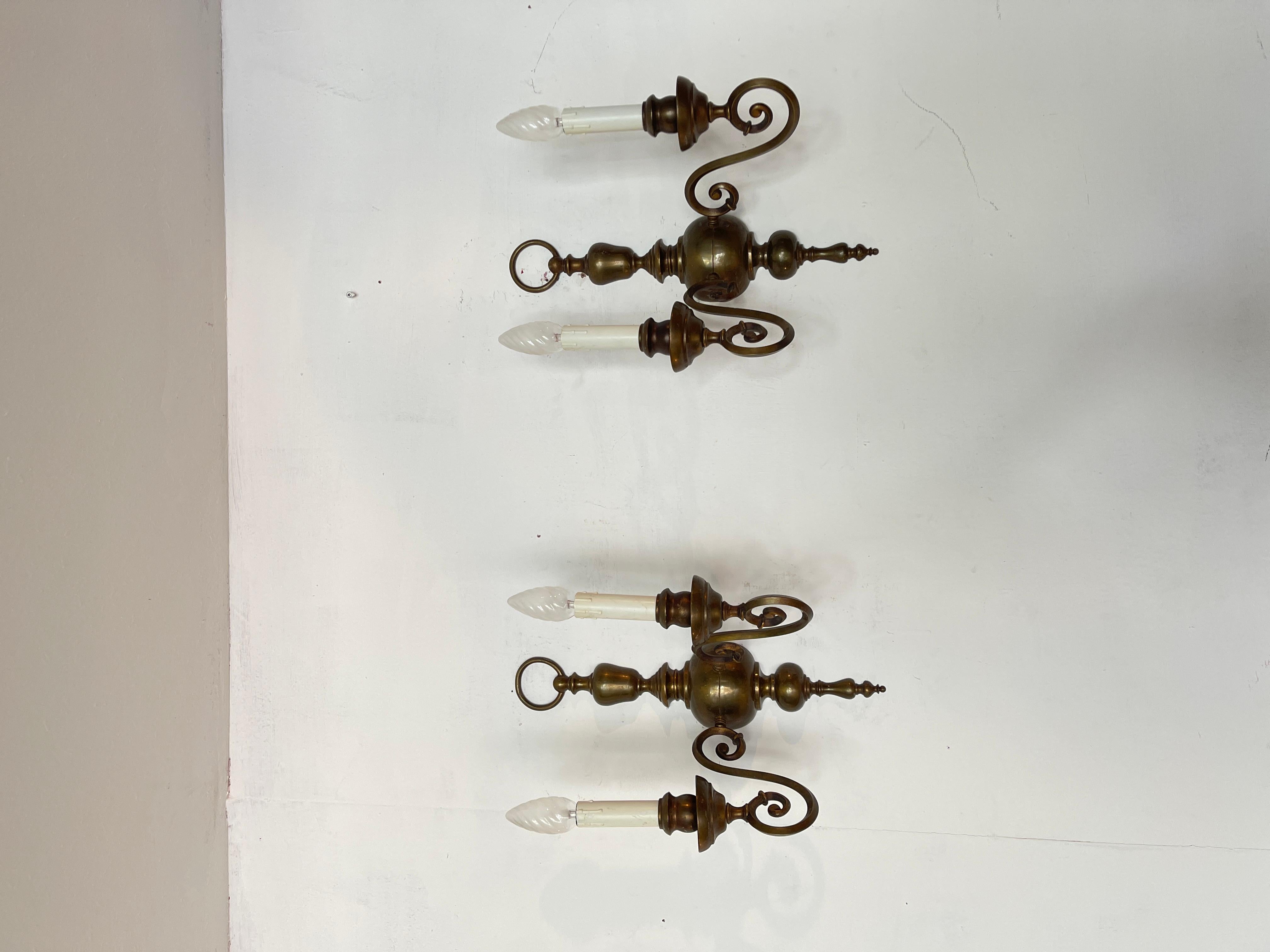 Coppia applique in bronzo anni '60 italian in vendita 1