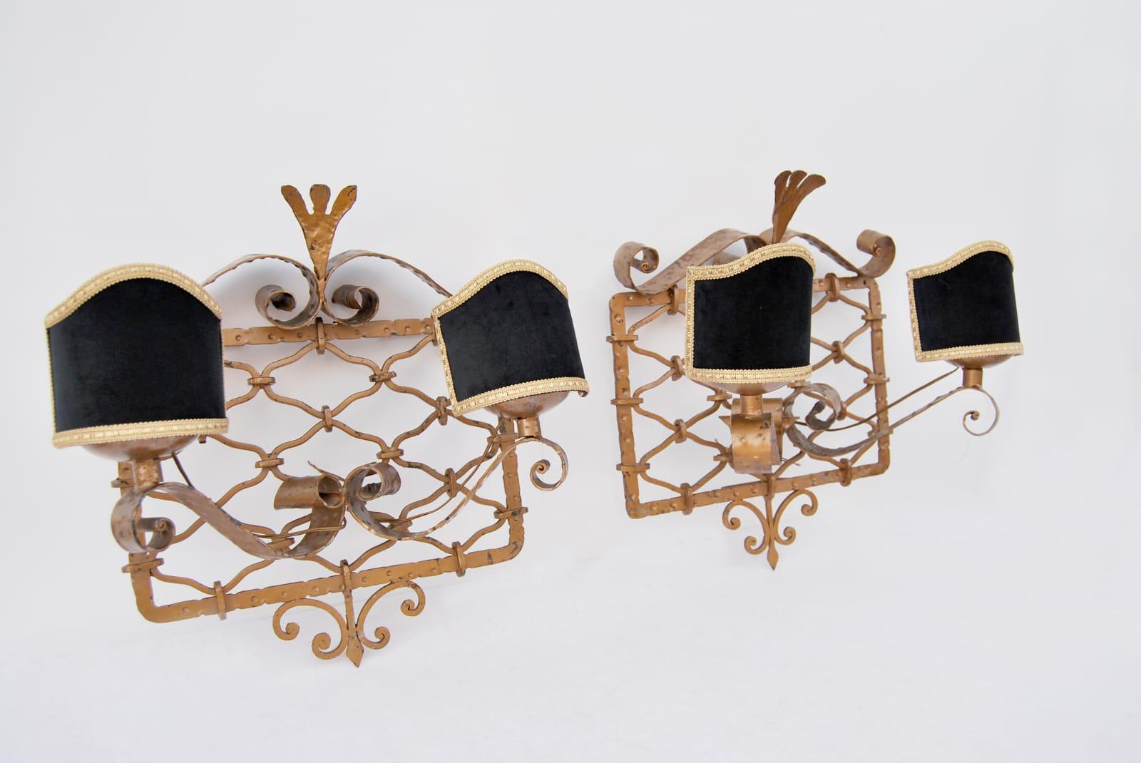 Mid-Century Modern Pair of Appliques, 1950s  For Sale