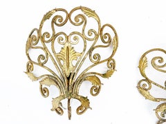 Pair of Attributed Gold Wrought Iron Appliques. Hills '50, Design'