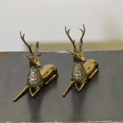 Paire de cerfs en laiton 1970