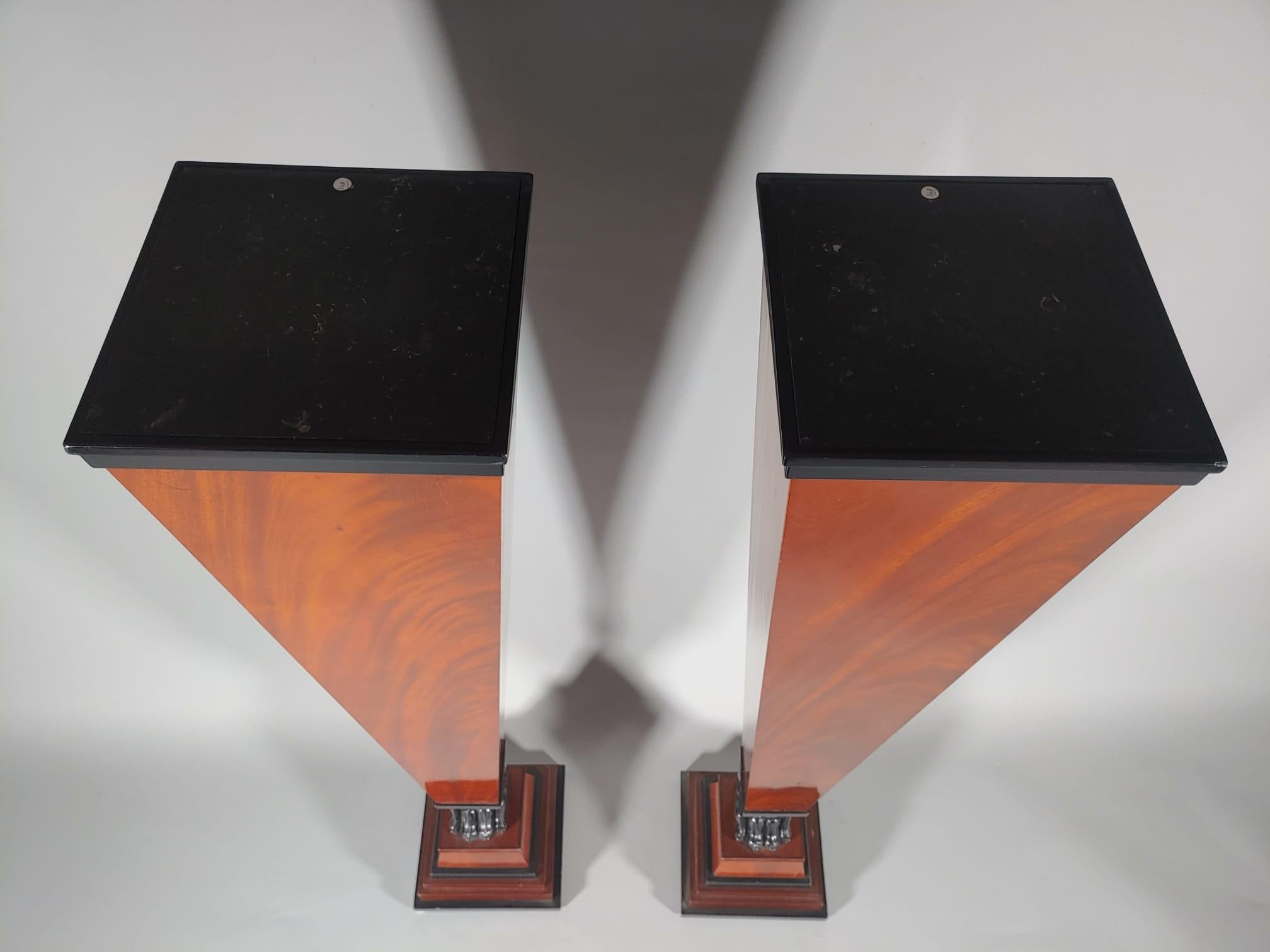 19th Century Pair of Austrian veneered columns with lion's paw Biedermeier circa1840s For Sale