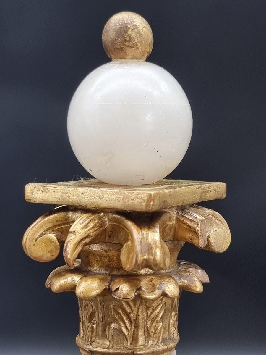European Coppia colonne neoclassiche in alabastro e legno dorato, inizi XIX in vendita