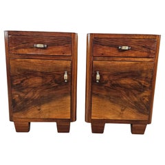 Used Pair of Art Deco nightstands in briarwood