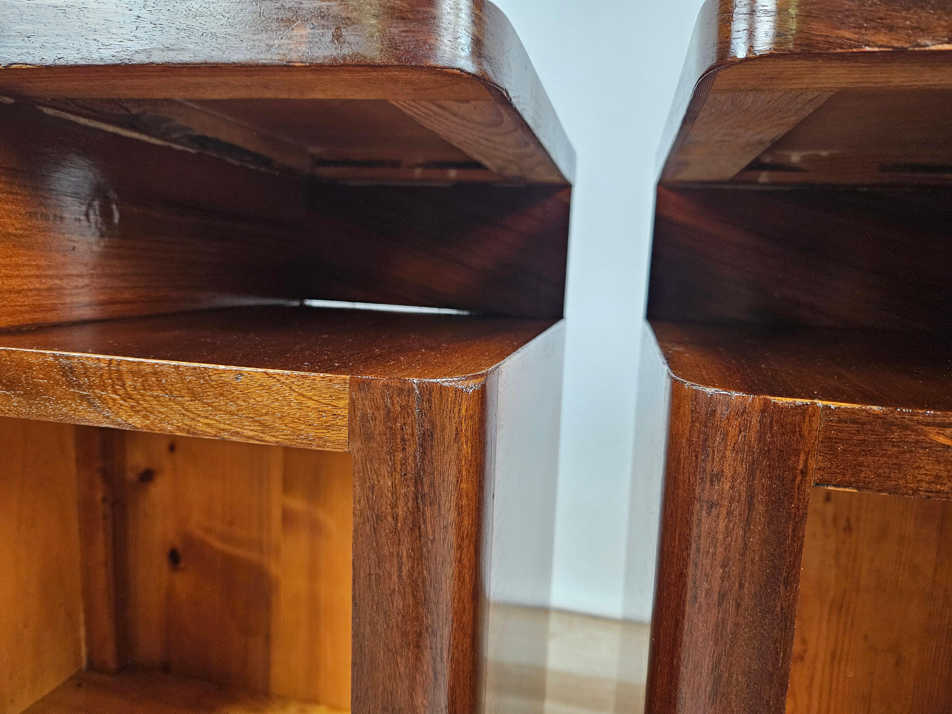 Pair of Art Deco bedside tables open space 1940s For Sale 3