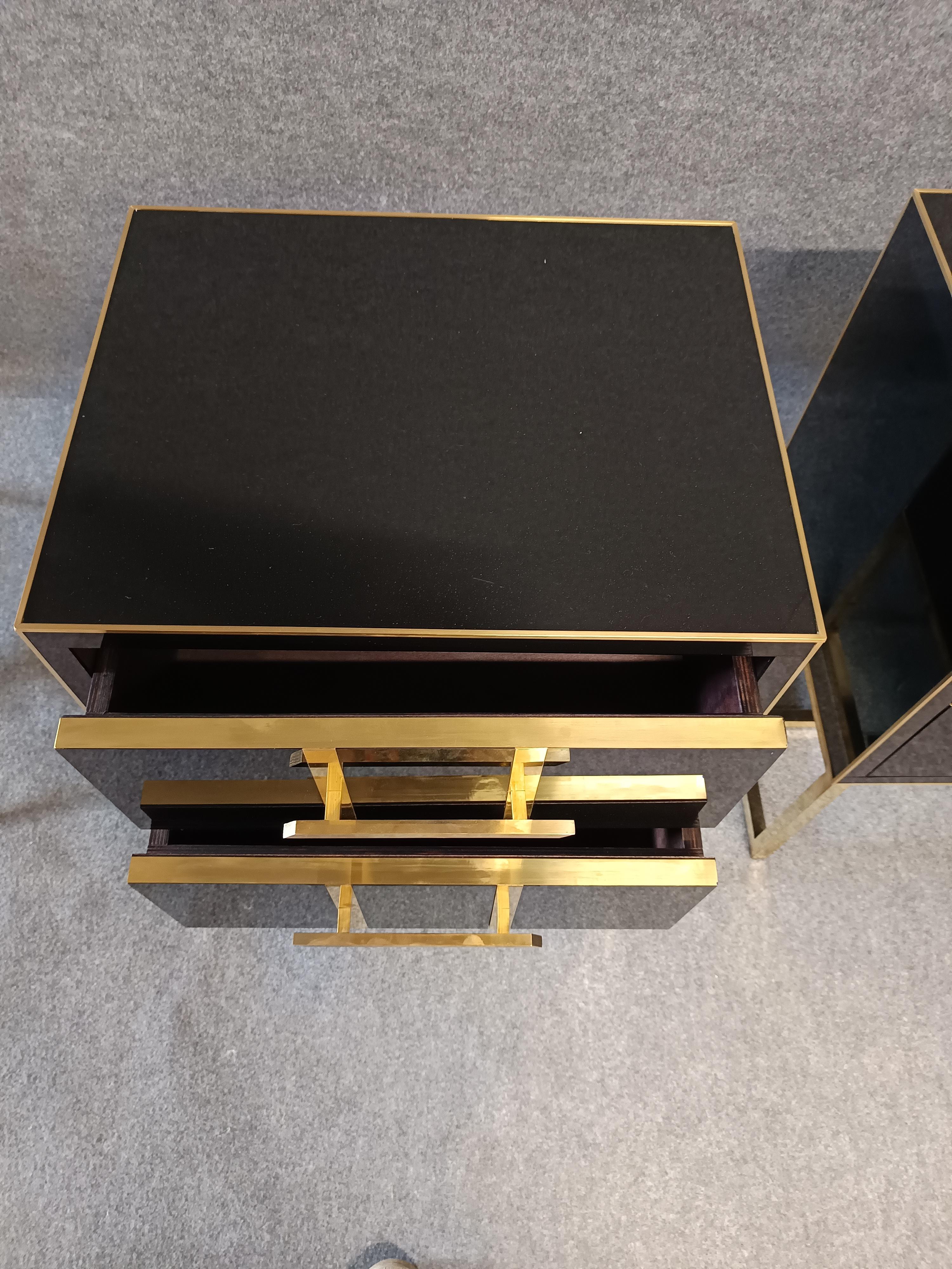 black glass side tables 2 drawers designer justfurnituress in vendita 4