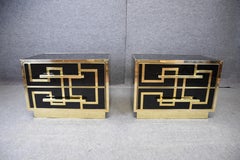 Kreuzblütler  Das legno legno, vetro nero, Intarsien in ottone stile Anni 50