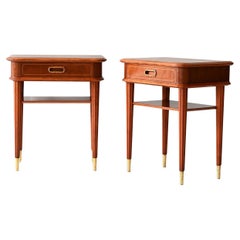 Coppia comodini scandinavi anni '40 in mogano