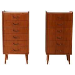Pair of Scandinavian teak nightstands from the 1950s