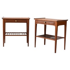 Coppia comodini scandinavi mid-century in mogano