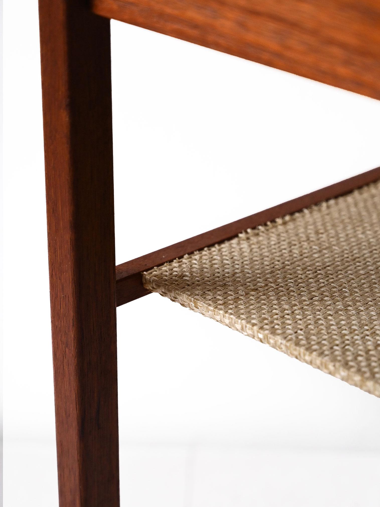 Teck Coppia comodini scandinavi teak scuro anni '50 en vente