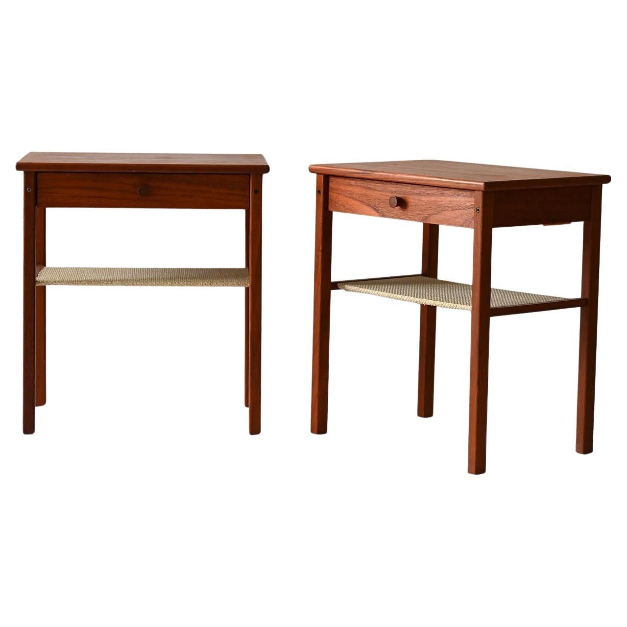 Coppia comodini scandinavi teak scuro anni '50