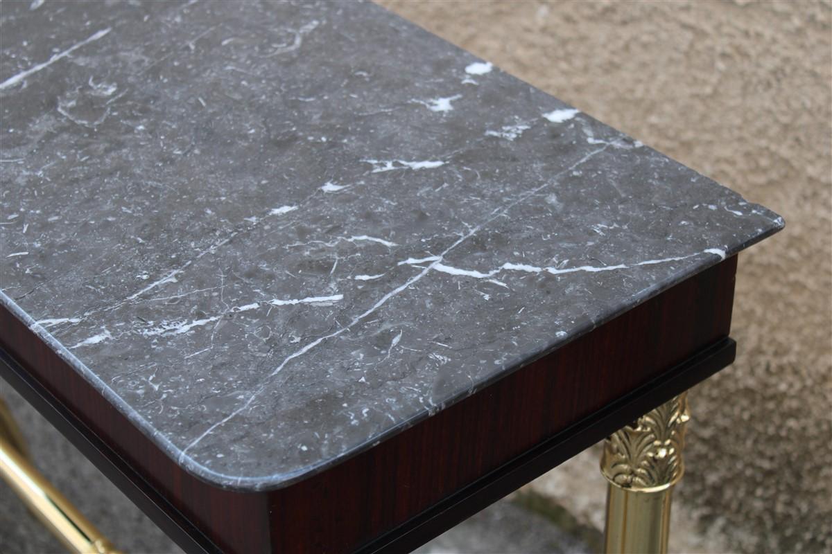 Coppia Console Ecclettiche 1950 Italia Paolo Buffa Design marmo nero Ottone in vendita 5