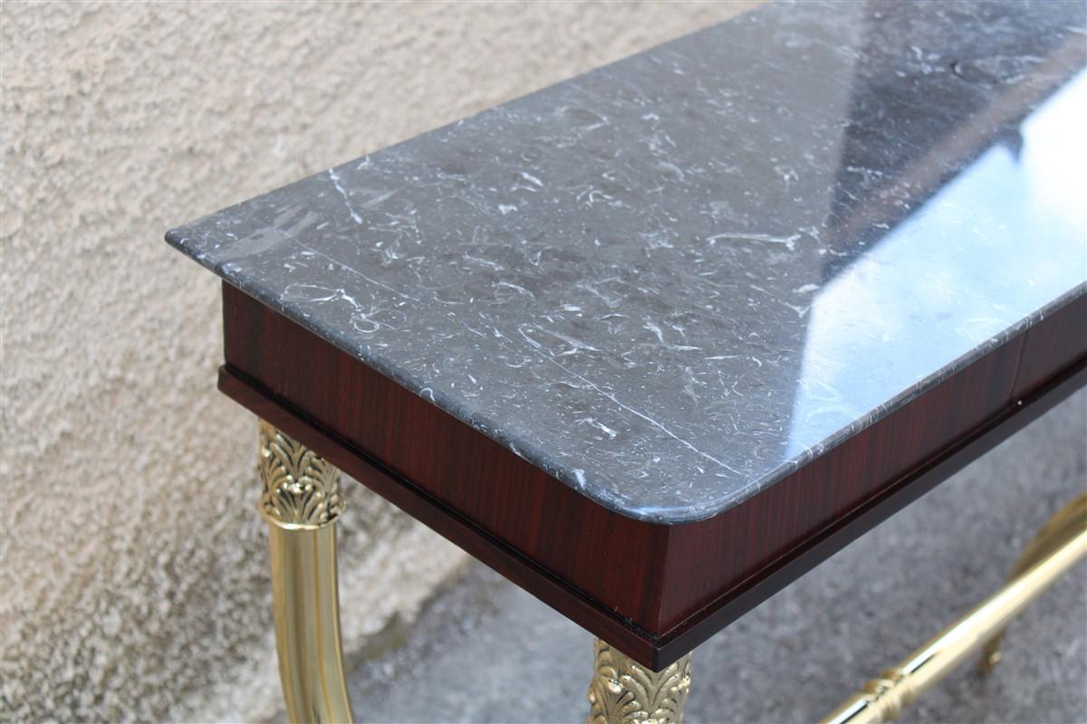 Coppia Console Ecclettiche 1950 Italia Paolo Buffa Design marmo nero Ottone In condizioni buone in vendita a Palermo, Sicily