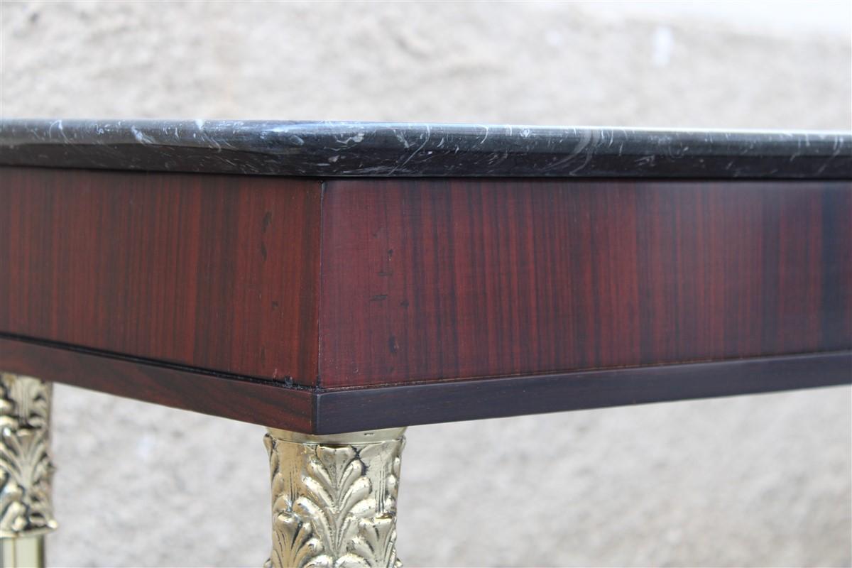 Coppia Console Ecclettiche 1950 Italia Paolo Buffa Design marmo nero Ottone in vendita 1
