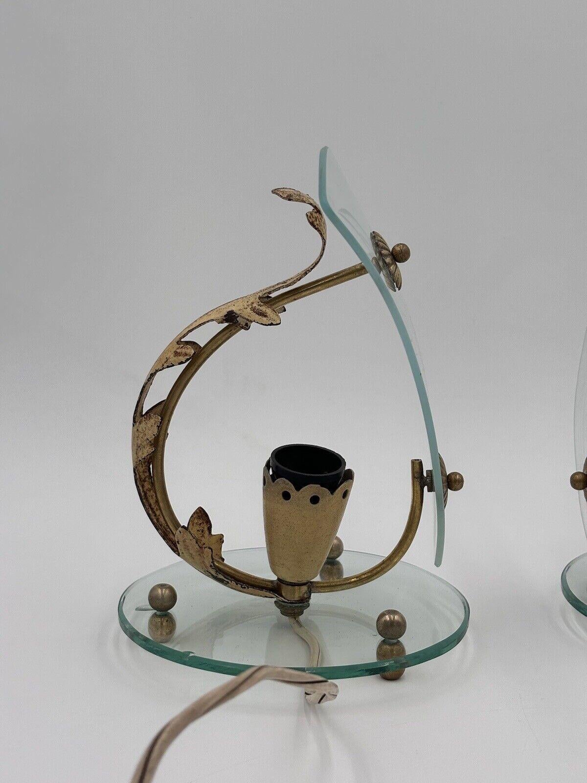 Paar Abat Jour Pietro Chiesa Stil Fontana Arte 1950's Mid-Century (Metall) im Angebot