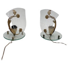 Coppia Di Abat Jour Pietro Chiesa Style Fontana Arte 1950’s Mid-Century