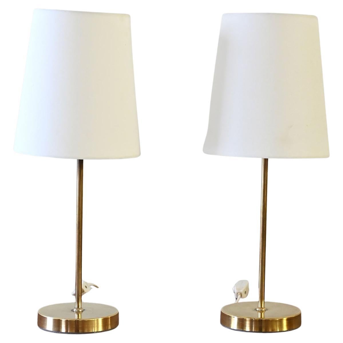 Pair of Scandinavian brass abat-jours