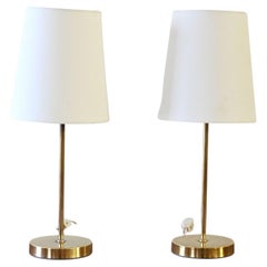 Pair of Scandinavian brass abat-jours