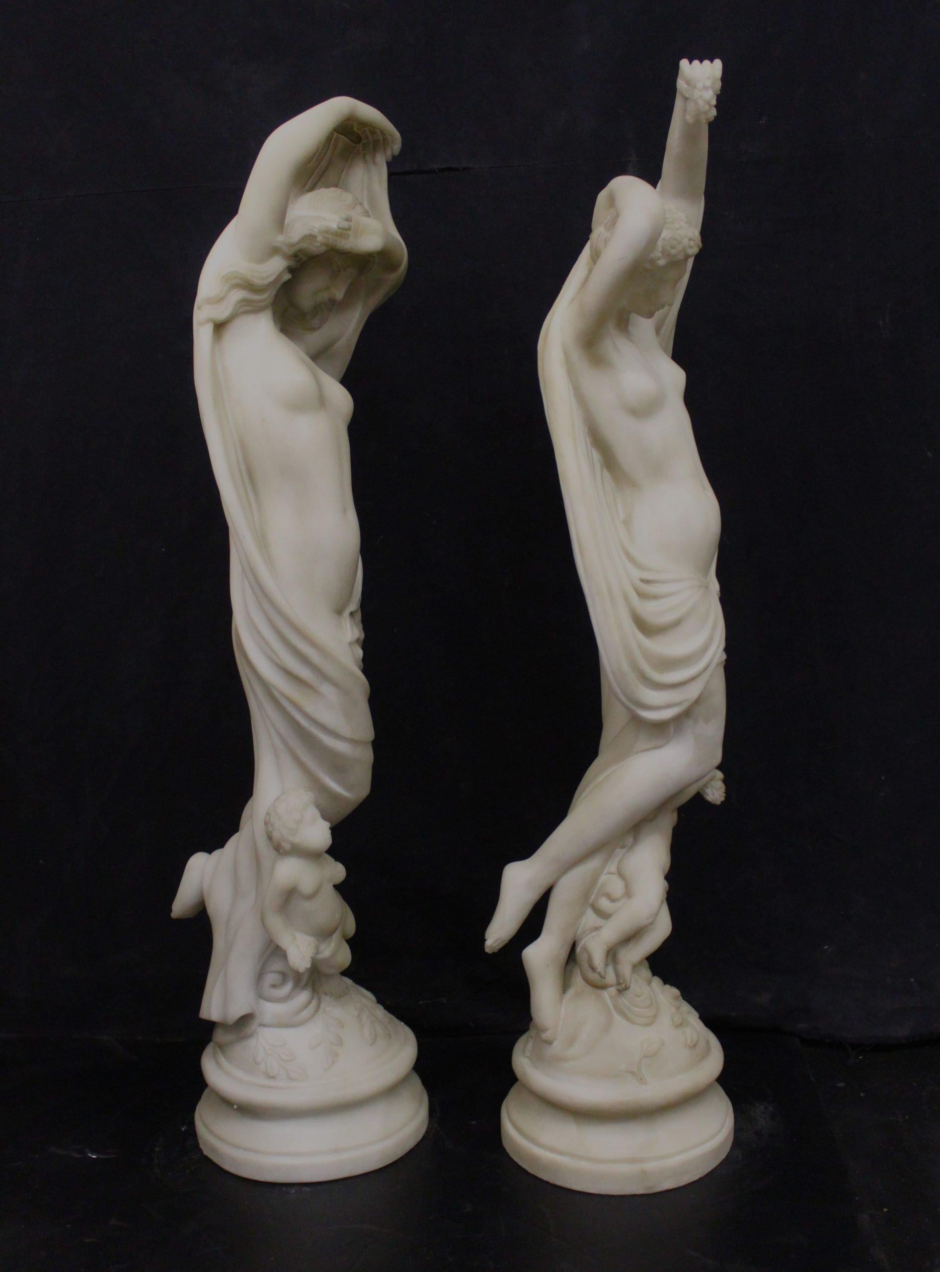 Coppia di eleganti allegorie 