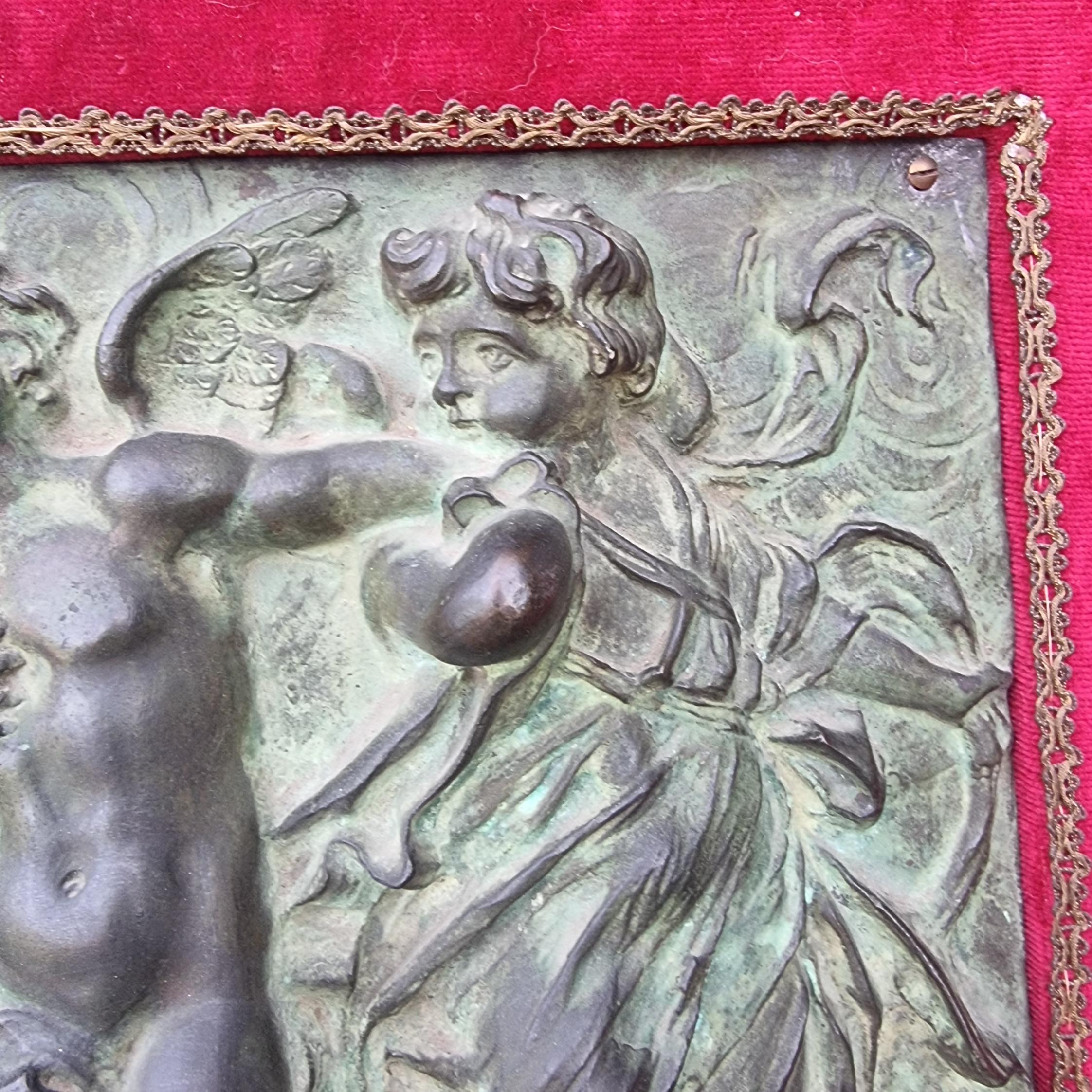 Pair of neoclassical bronze high reliefs 1780 putti game For Sale 2