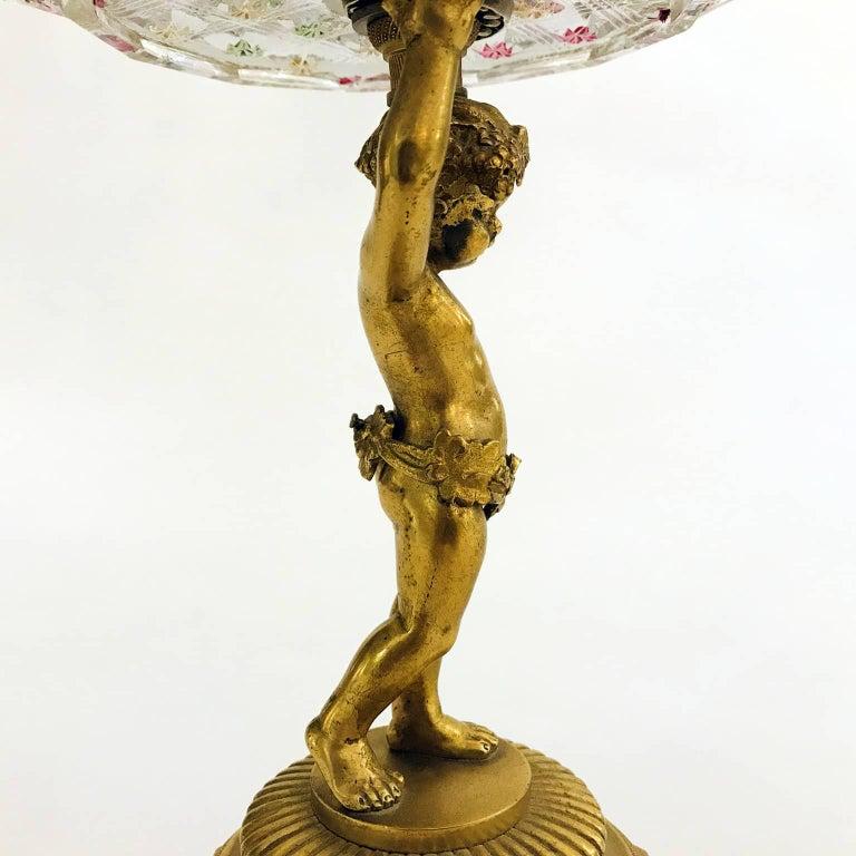 Coppia di Alzate Per Dolci Austriache con Putti Dorati e Cristallo 1870 en vente 6