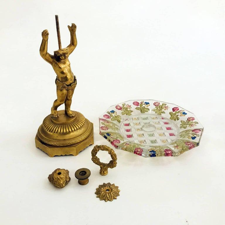 Coppia di Alzate Per Dolci Austriache con Putti Dorati e Cristallo 1870 en vente 9