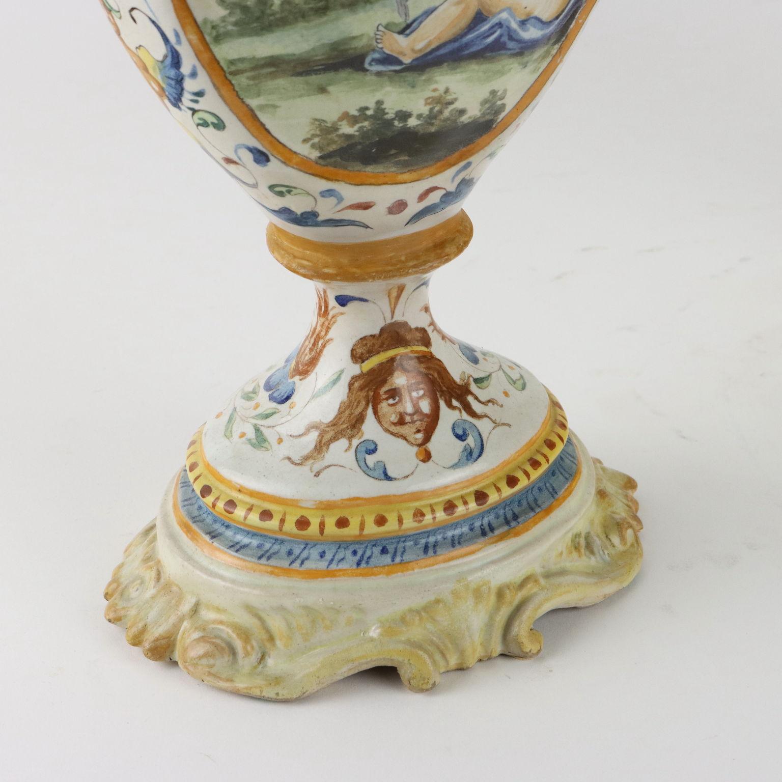 Coppia di Anfore in Maiolica Italia Centro Meridionale Fine '800 in vendita 4