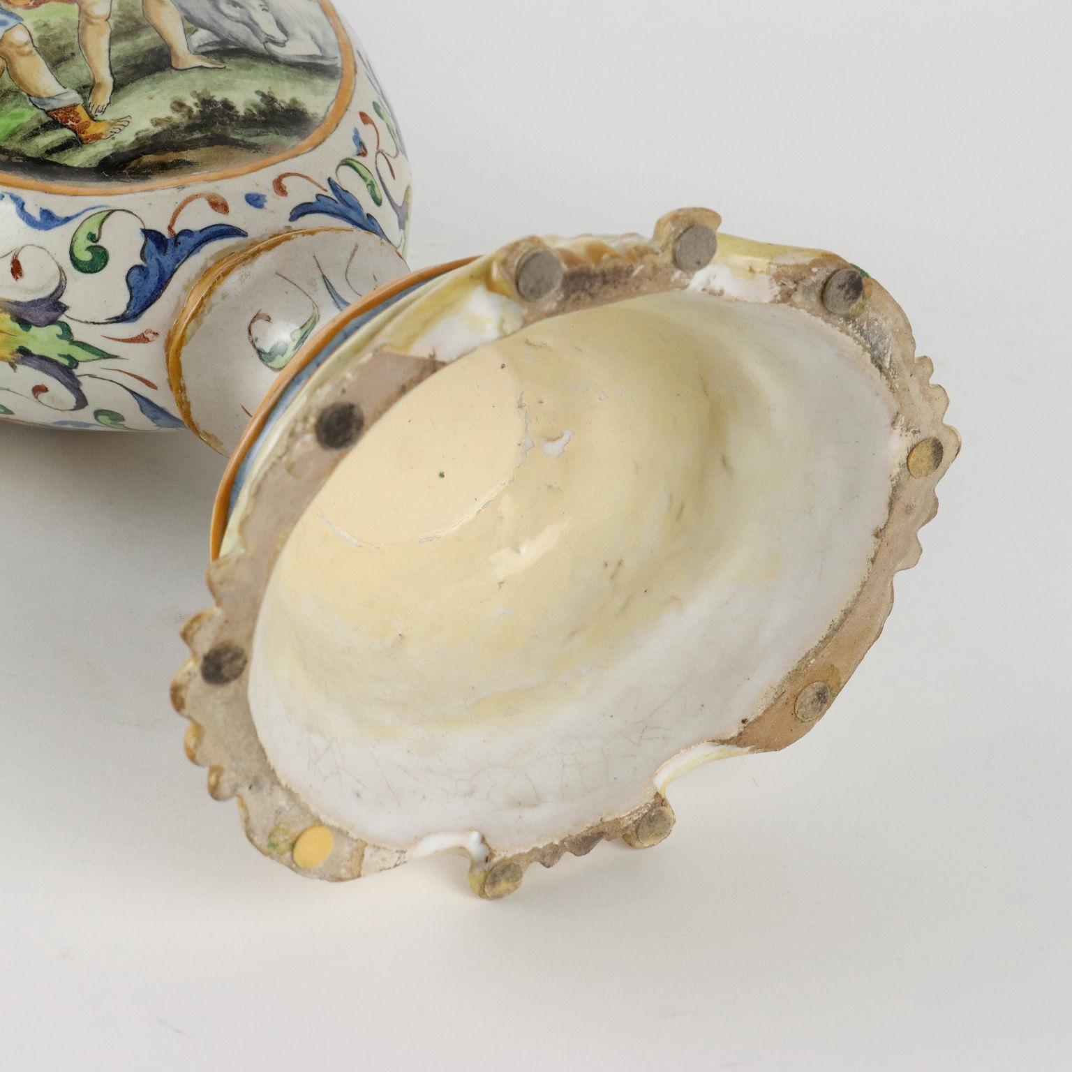 Coppia di Anfore in Maiolica Italia Centro Meridionale Fine '800 in vendita 5