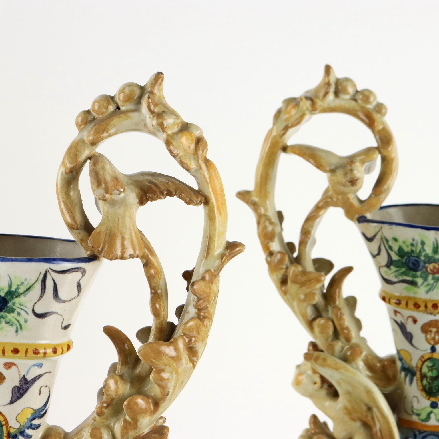 Altro Coppia di Anfore in Maiolica Italia Centro Meridionale Fine '800 in vendita