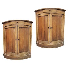 Antique Pair of rounded larch cornerboards, northern Italy, 1800s.
