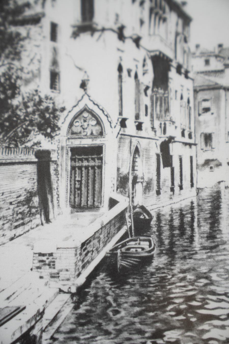 Paire de sérigraphies anciennes de Venise avec cadre doré, Rio del Lovo, signées D en vente 3