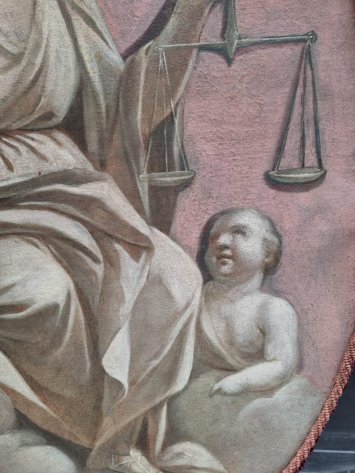 Coppia di antichi dipinti ovali XVIII secolo in vendita 3